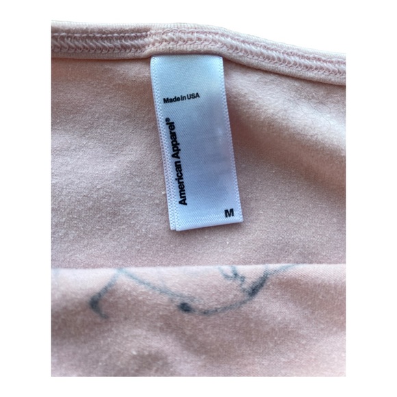 *Signed by Grimes* American Apparel Baby pink crop top, size medium - Picture 3 of 4